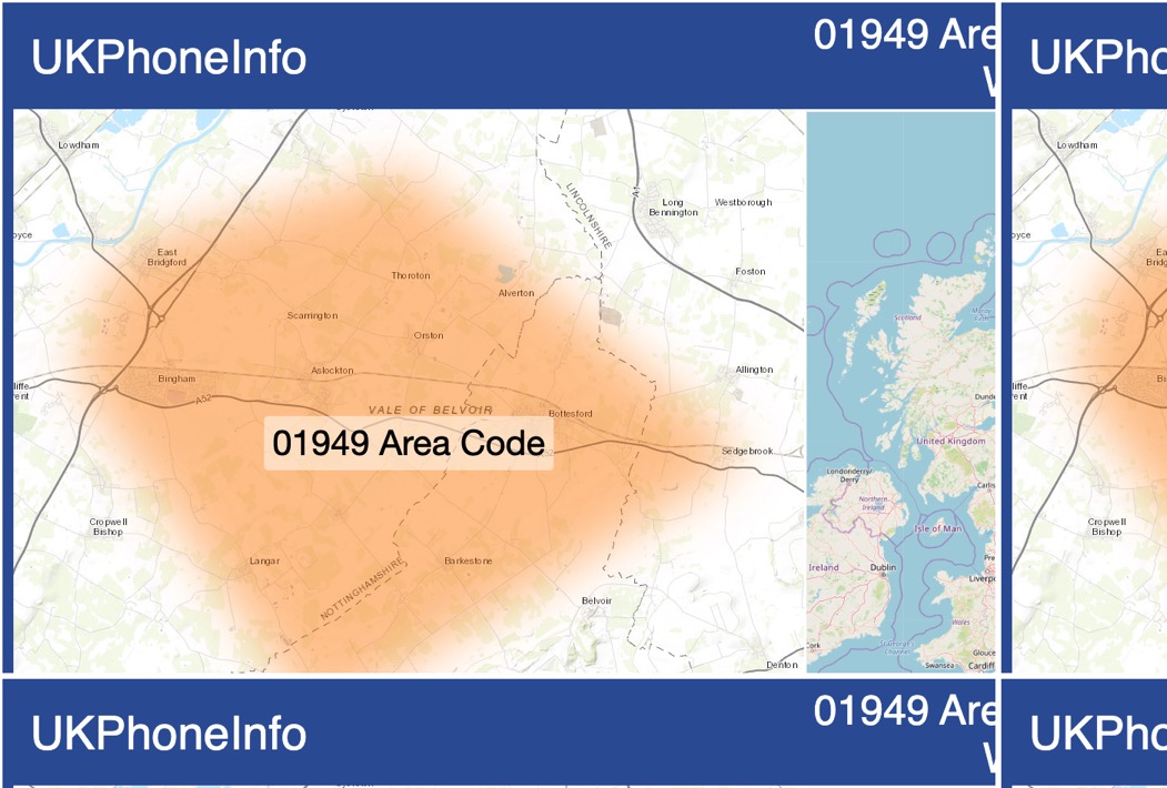 Map of the 01949 area code