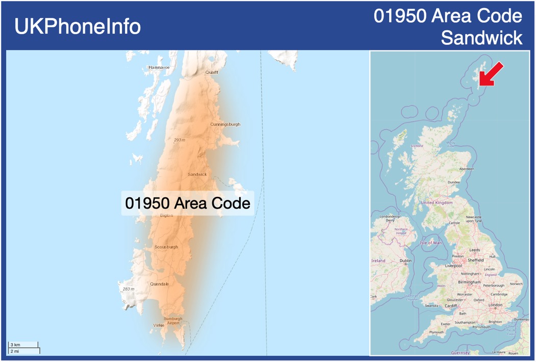 Map of the 01950 area code