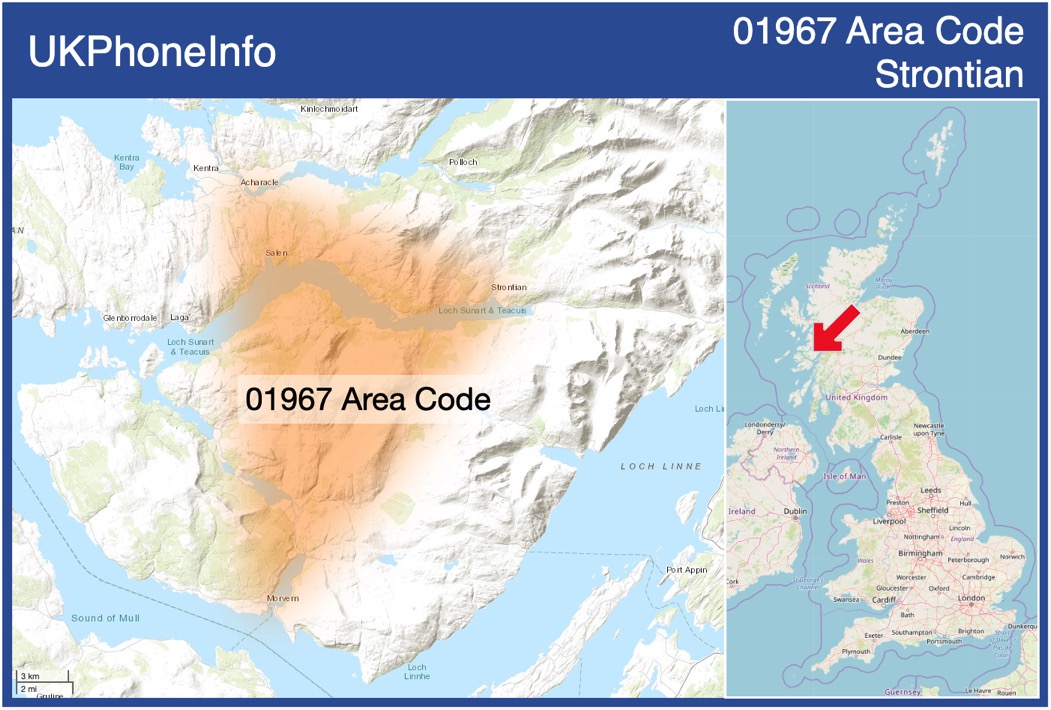 Map of the 01967 area code