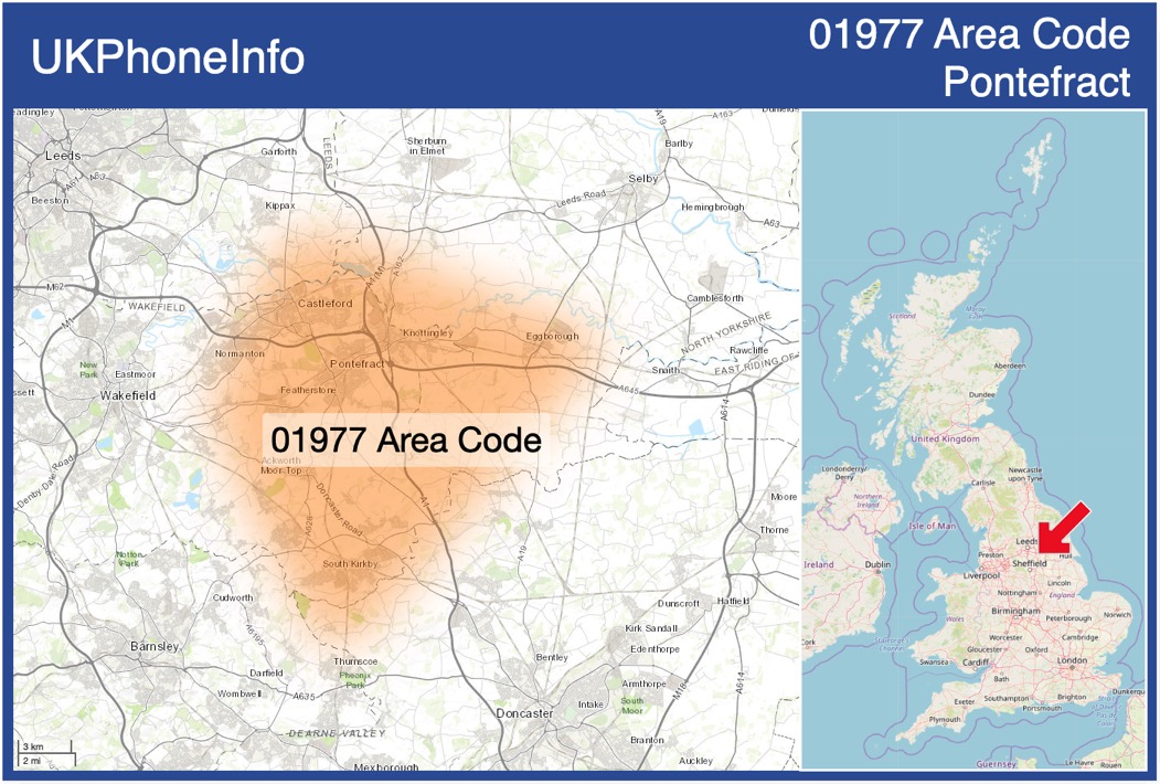 Map of the 01977 area code