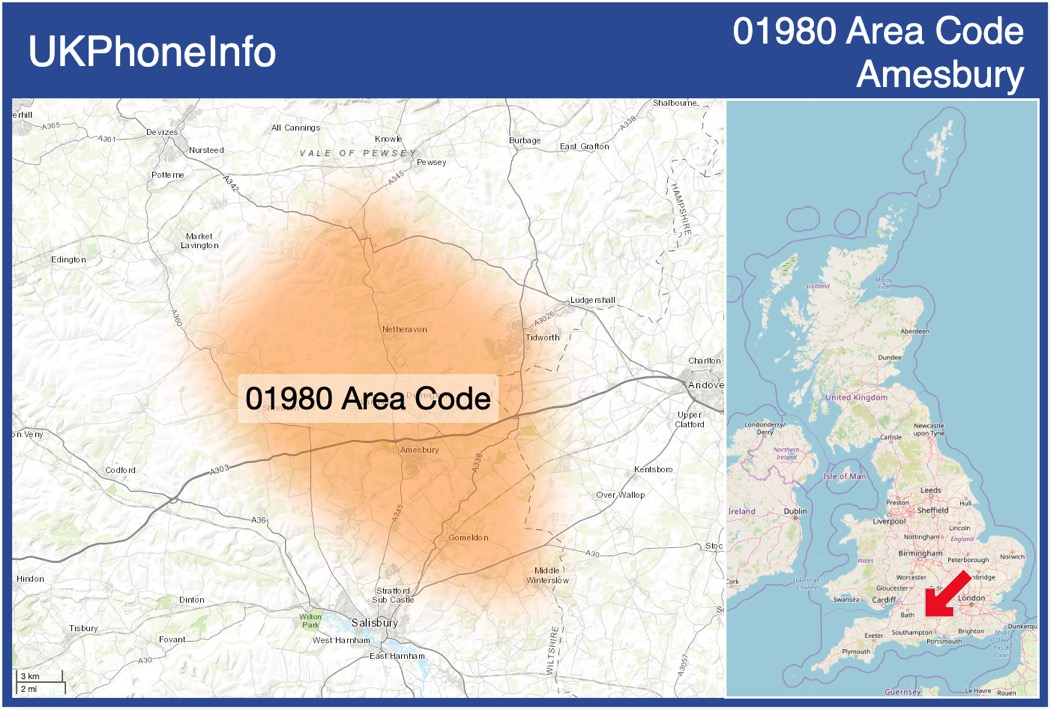Map of the 01980 area code