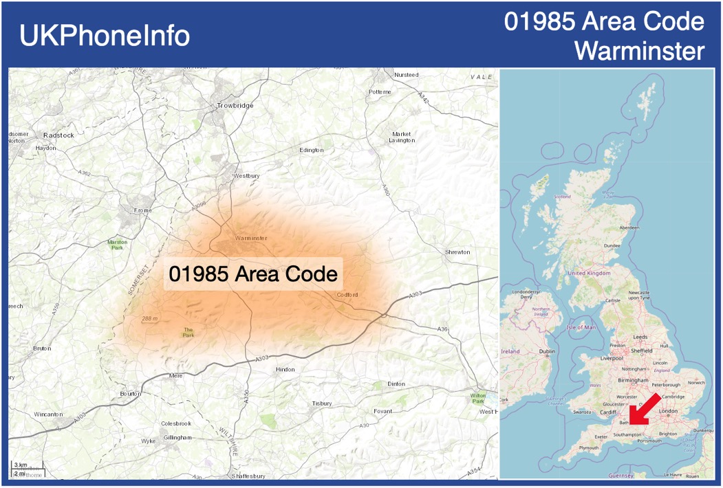 Map of the 01985 area code