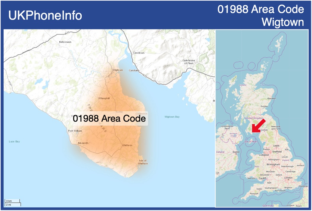 Map of the 01988 area code