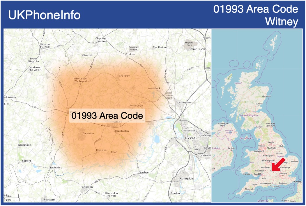 Map of the 01993 area code