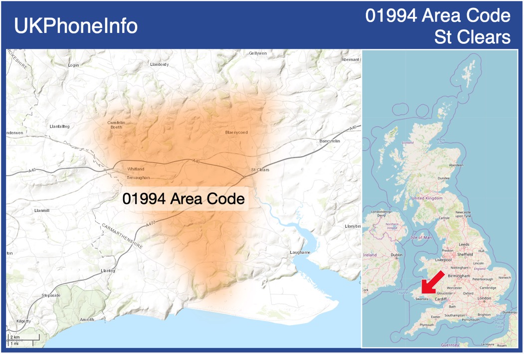 Map of the 01994 area code